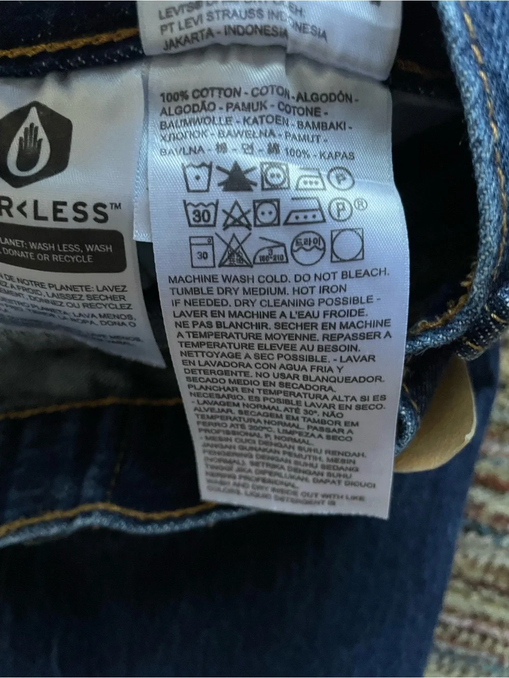 Levi's 501 Men's Straight Leg Jeans in Indigo Blue Denim Size 38x36